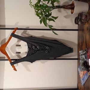 Express Sexy Eyelet Unitard Striped